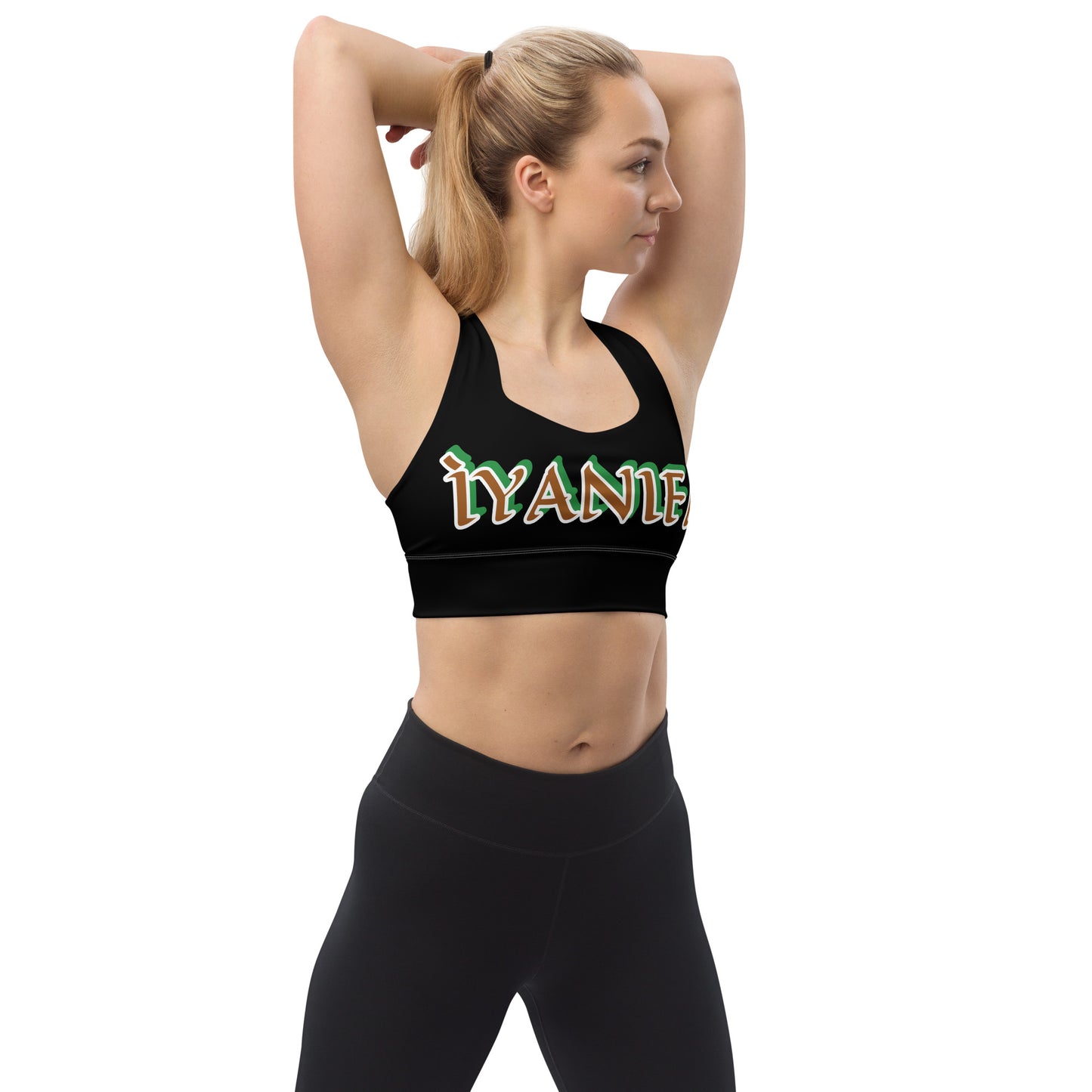 Iyanifa Isese Reverse Black  Longline sports bra