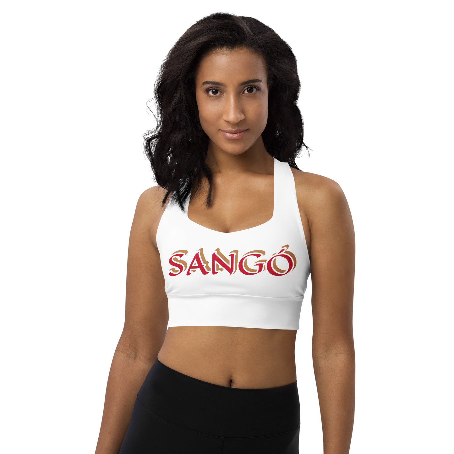 Sango White Longline sports bra