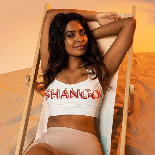 Shango White Longline sports bra