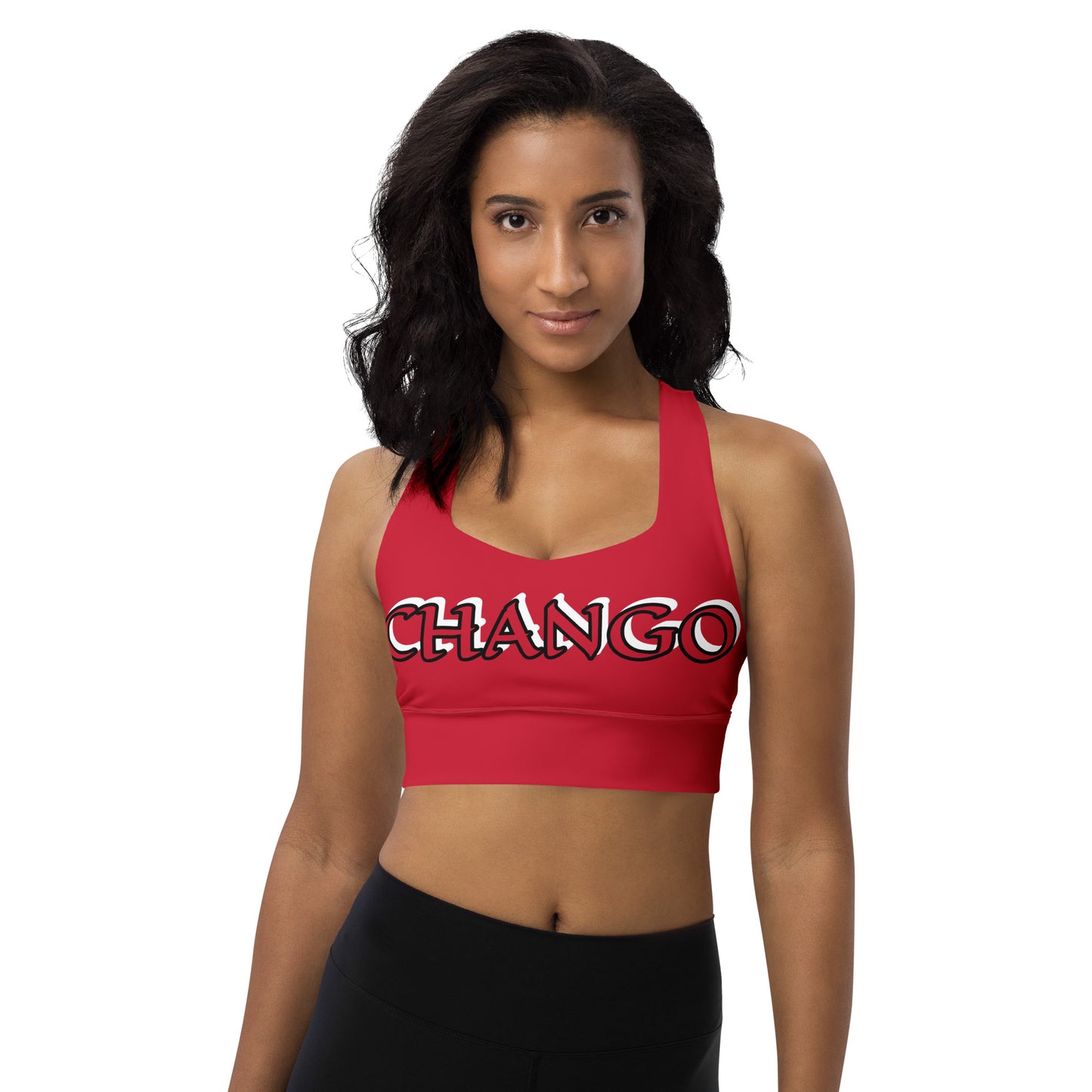 Chango Red/Black Longline sports bra