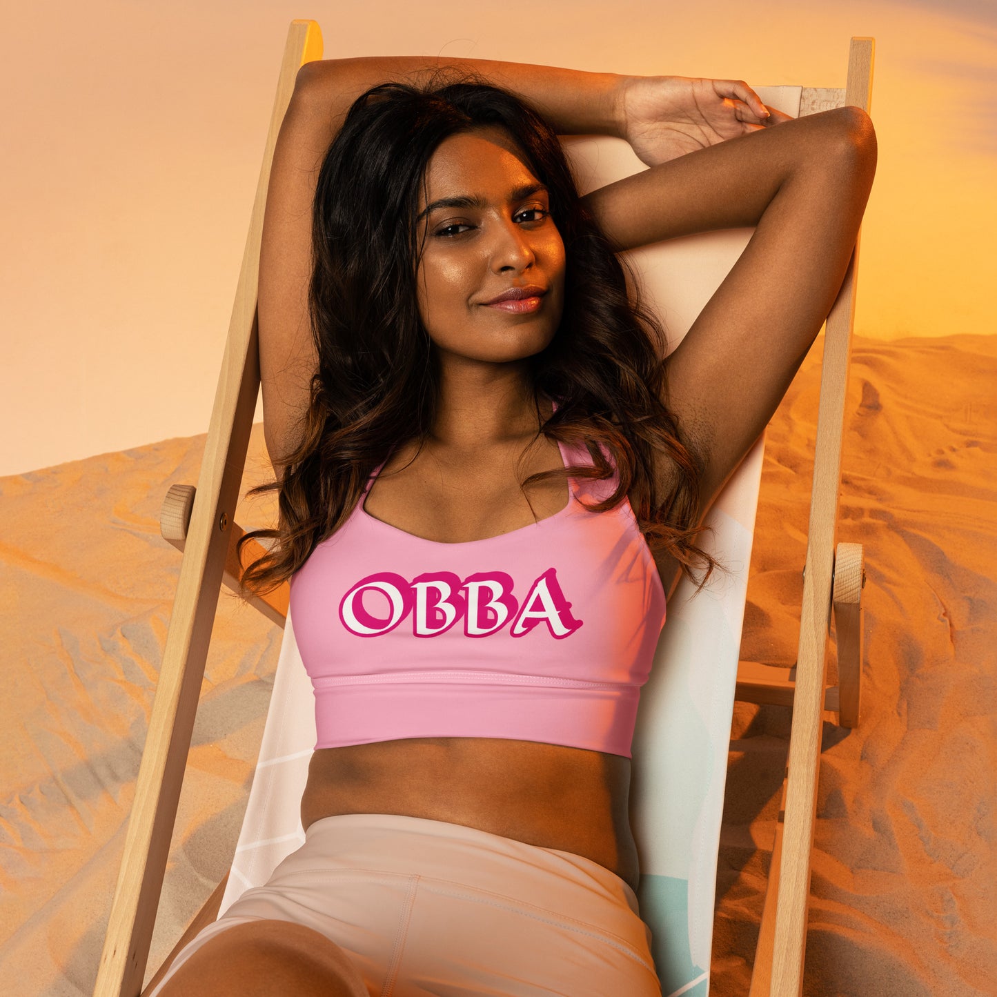 OBBA Nani  Pink Longline sports bra