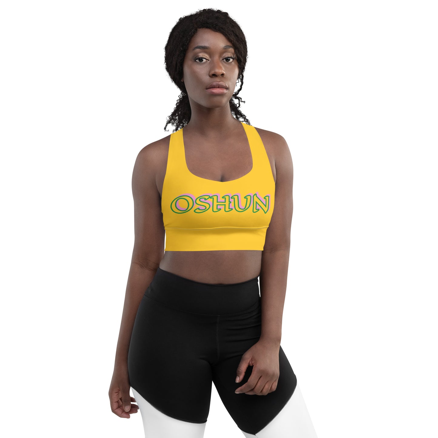 Oshun Ololodi Reverse Yellow Longline sports bra