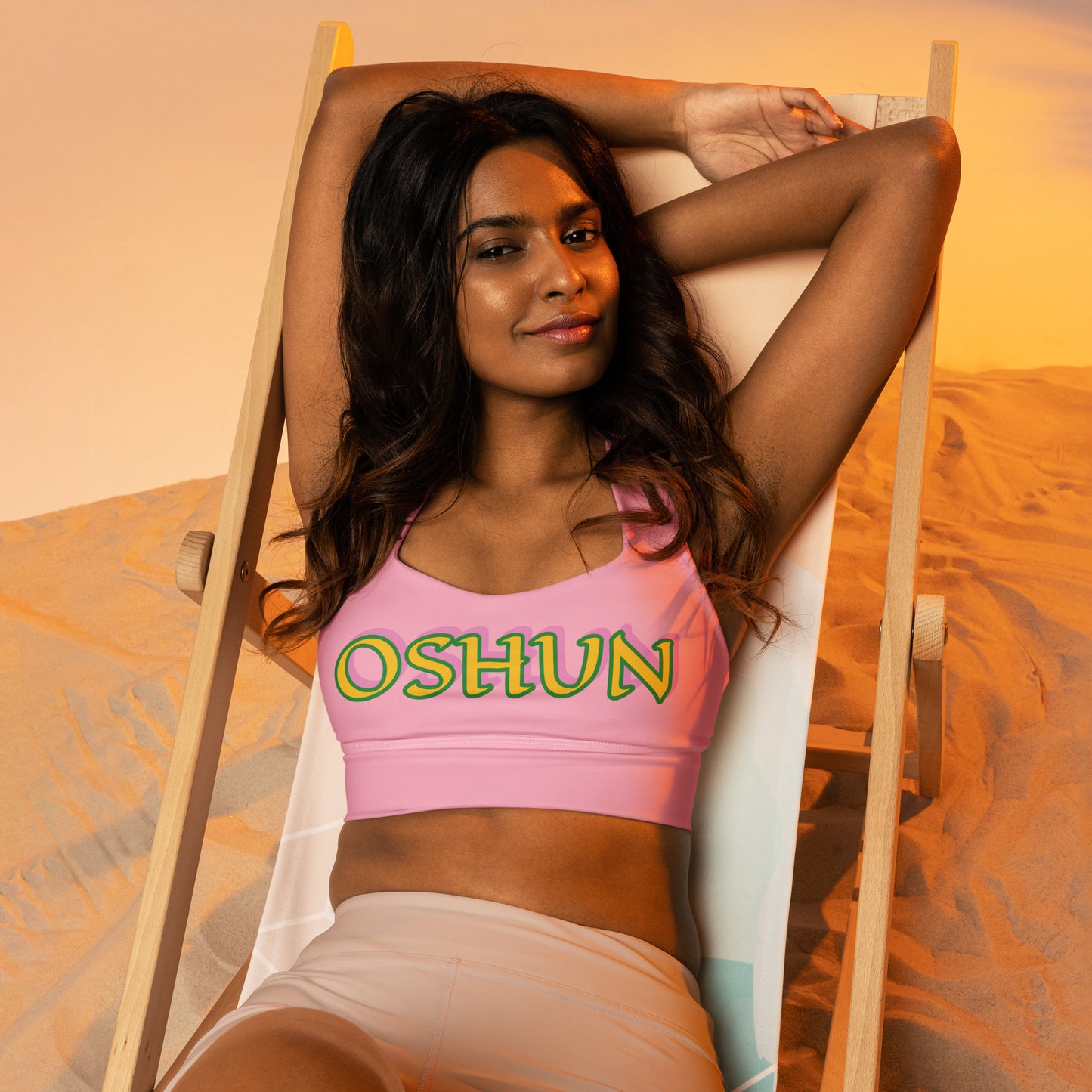 Oshun Ololodi Reverse Pink Longline sports bra