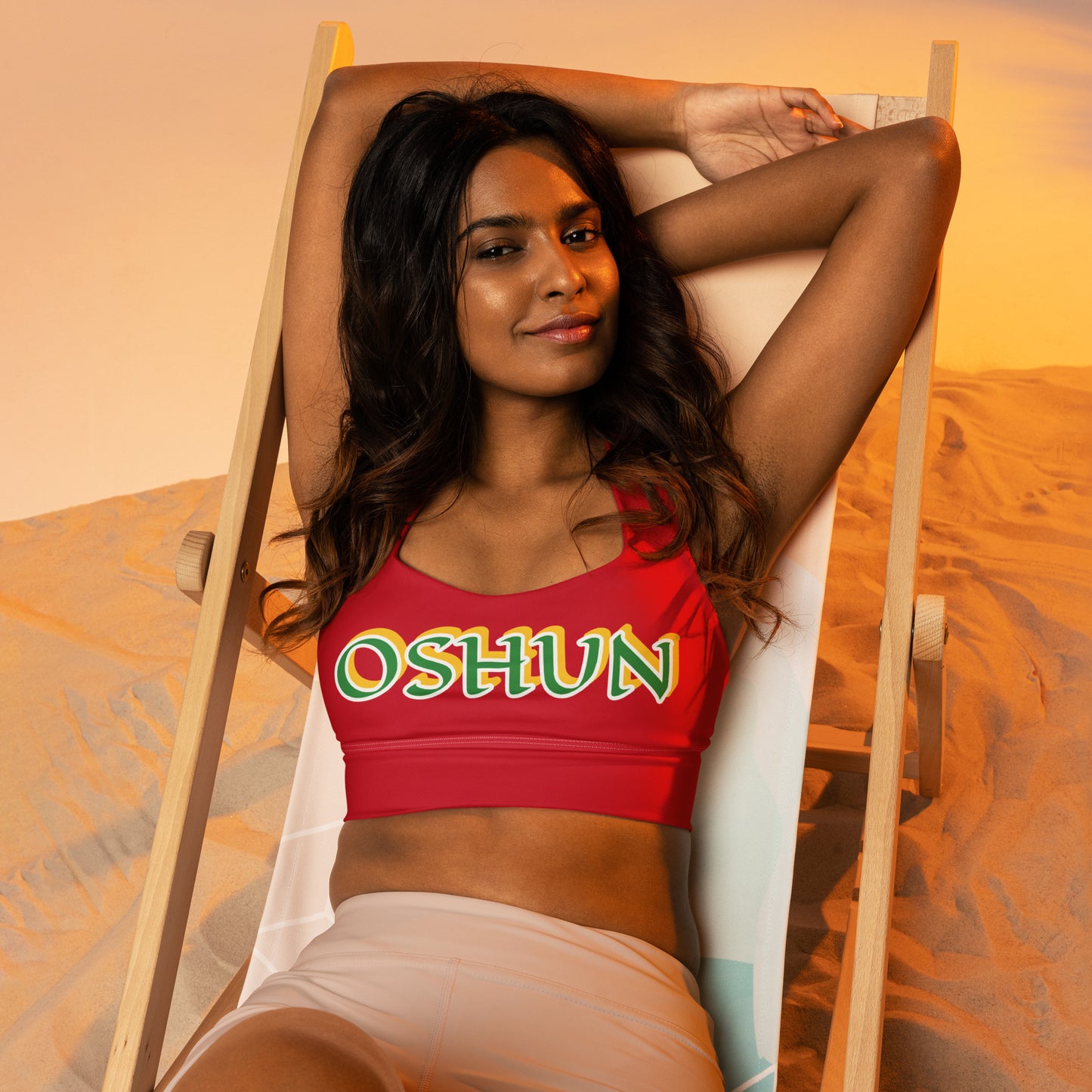 Oshun Red Longline sports bra