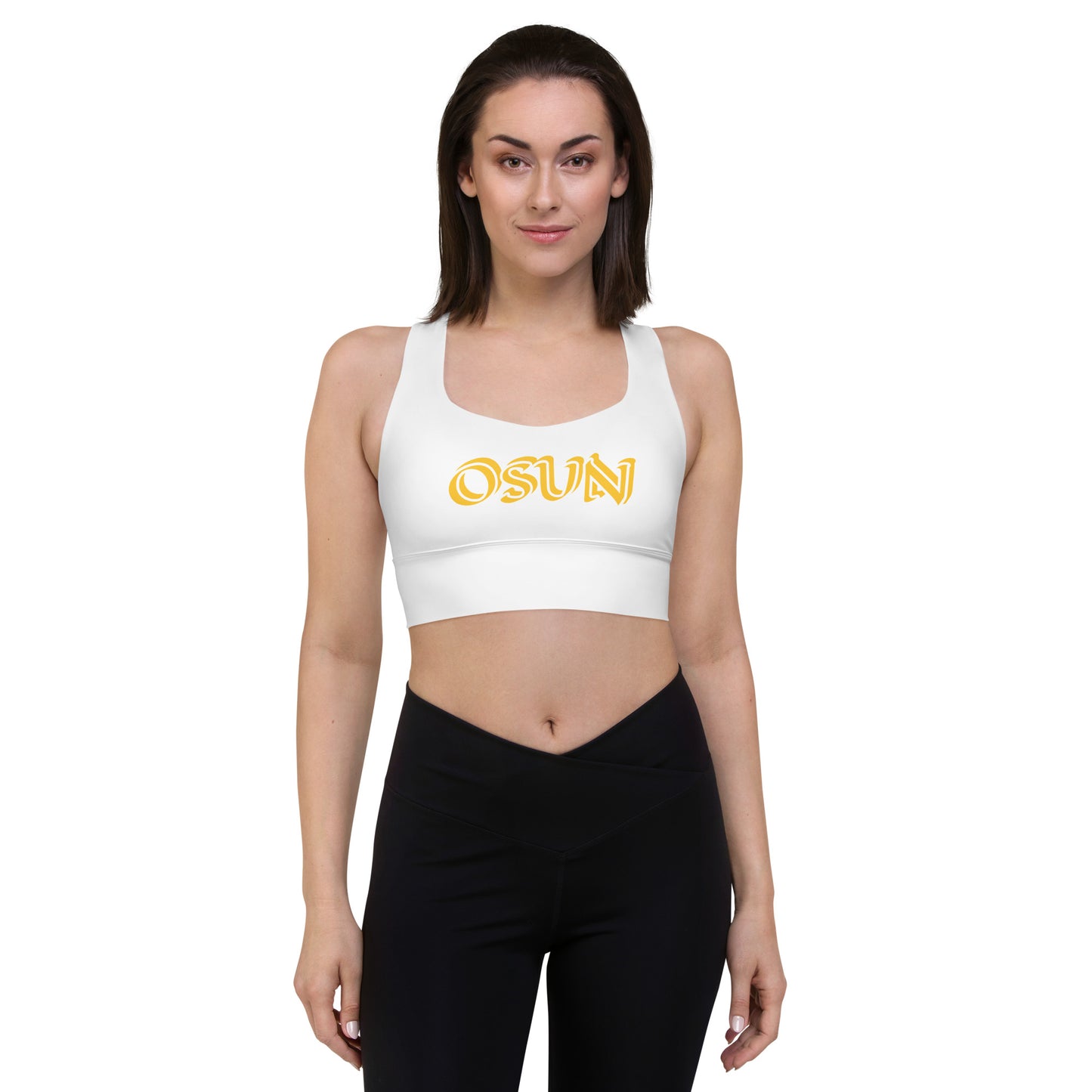 Osun Isese White Longline sports bra