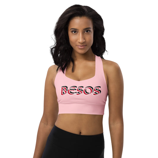 Besos Pink Longline sports bra