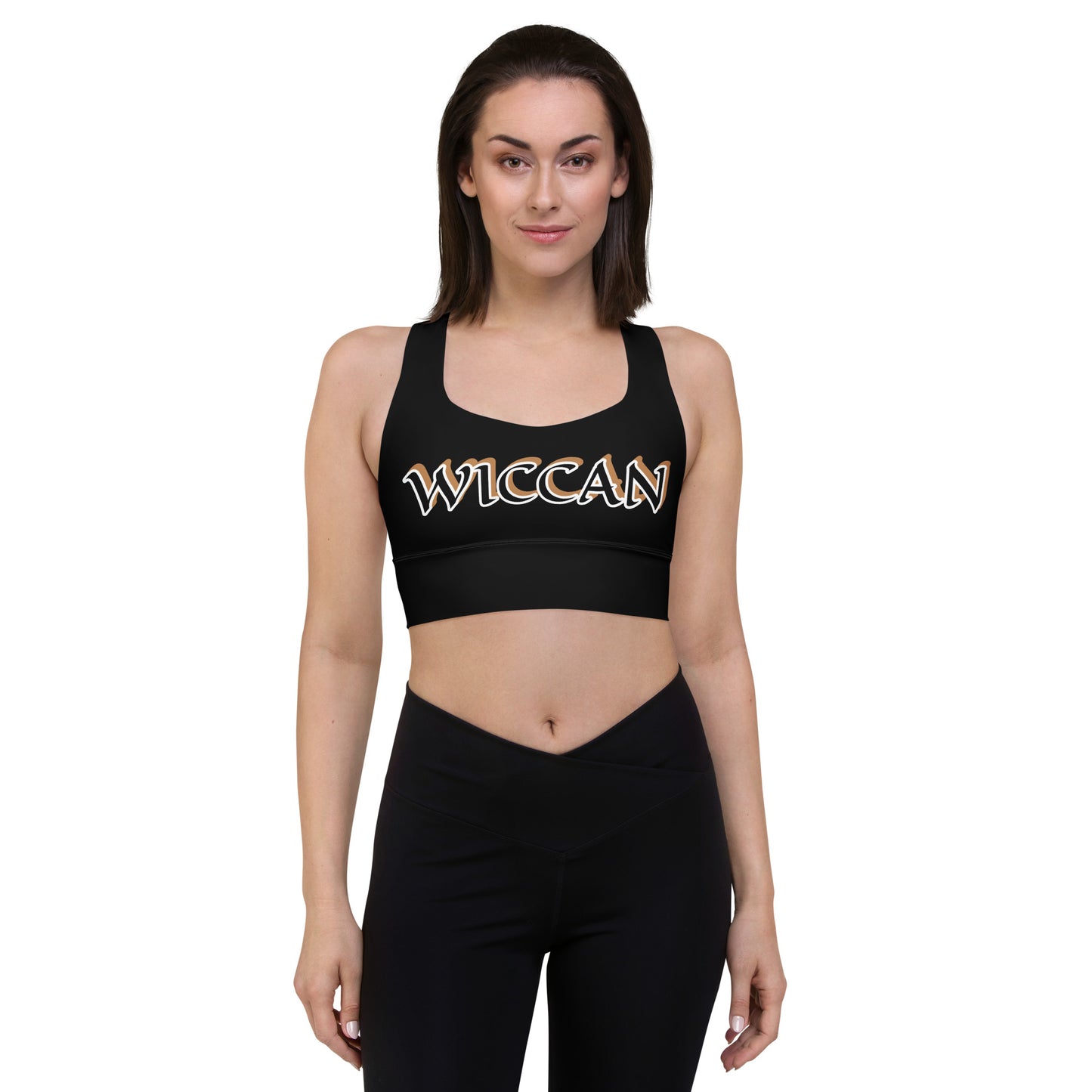 Wiccan Black Longline sports bra