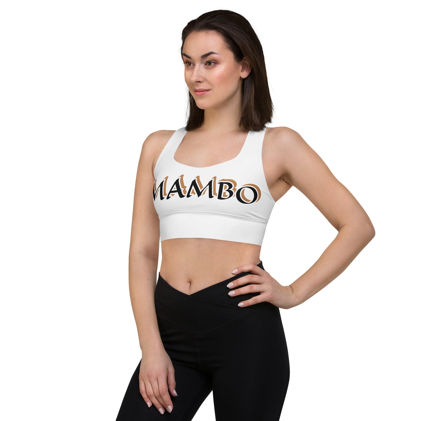 Mambo Black/Gold Longline sports bra