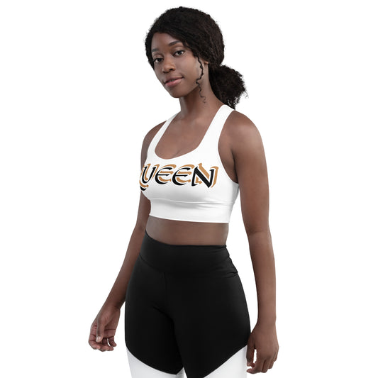 Queen Black/Gold Longline sports bra