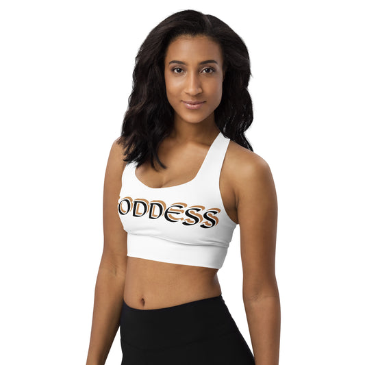 Goddess Black/Gold Longline sports bra