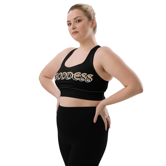 Goddess Black Longline sports bra