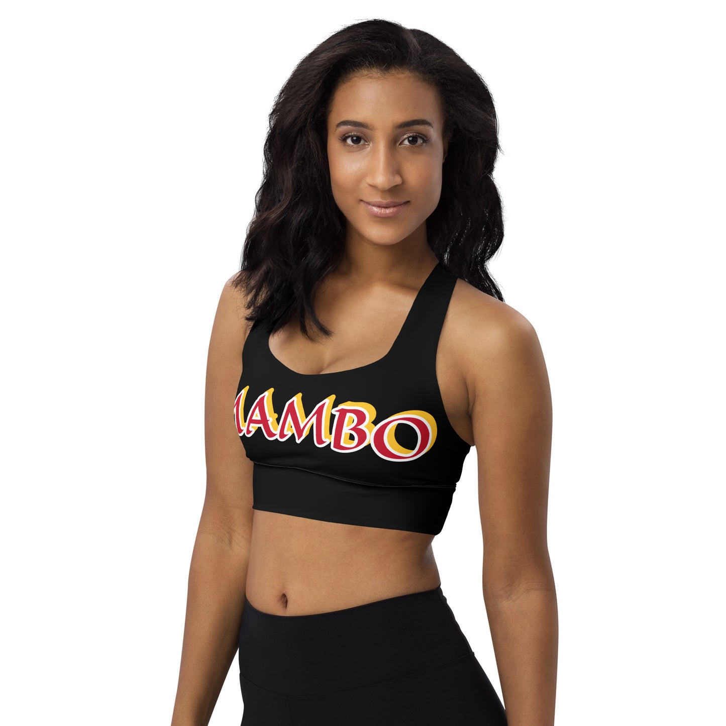 Mambo 1 Black Longline sports bra