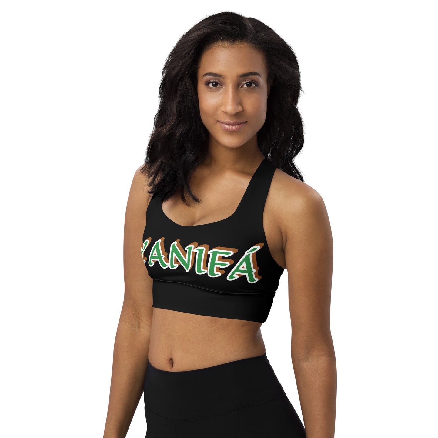 Iyanifa Isese Black Longline sports bra