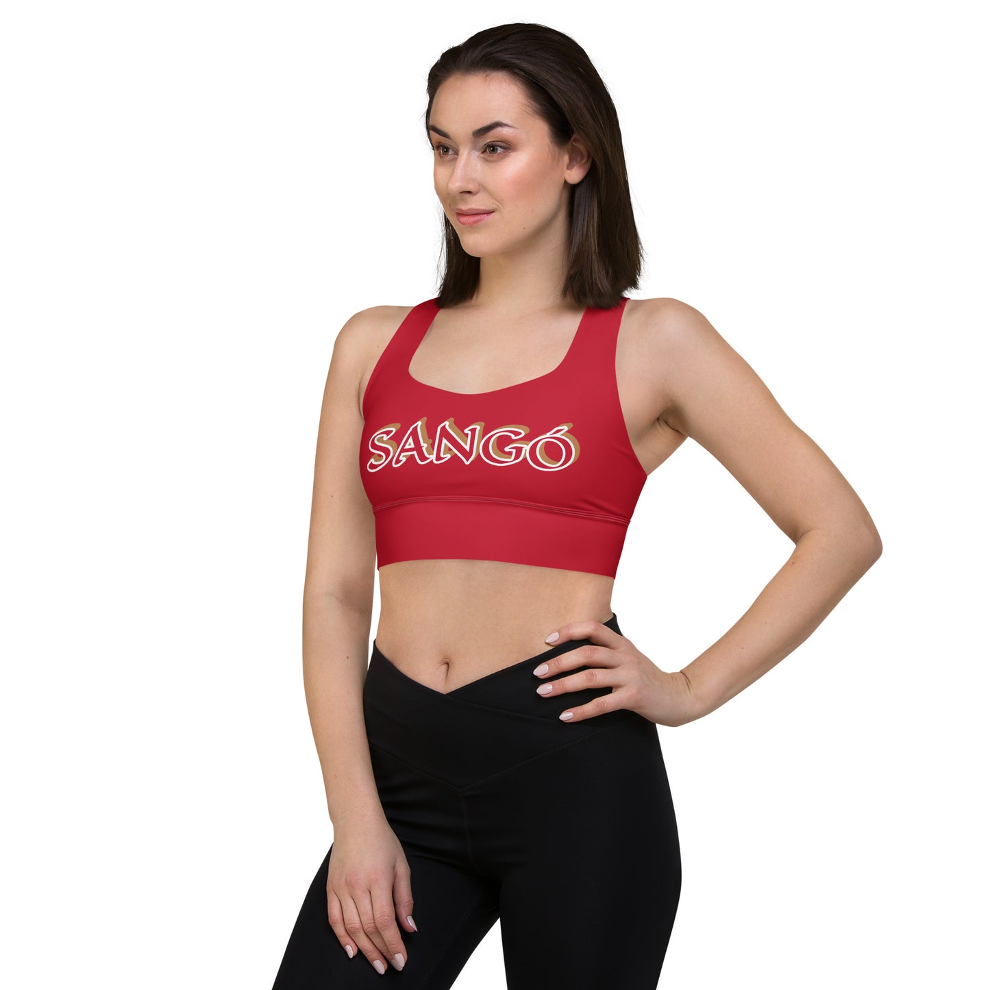 Sango Red/White Longline sports bra