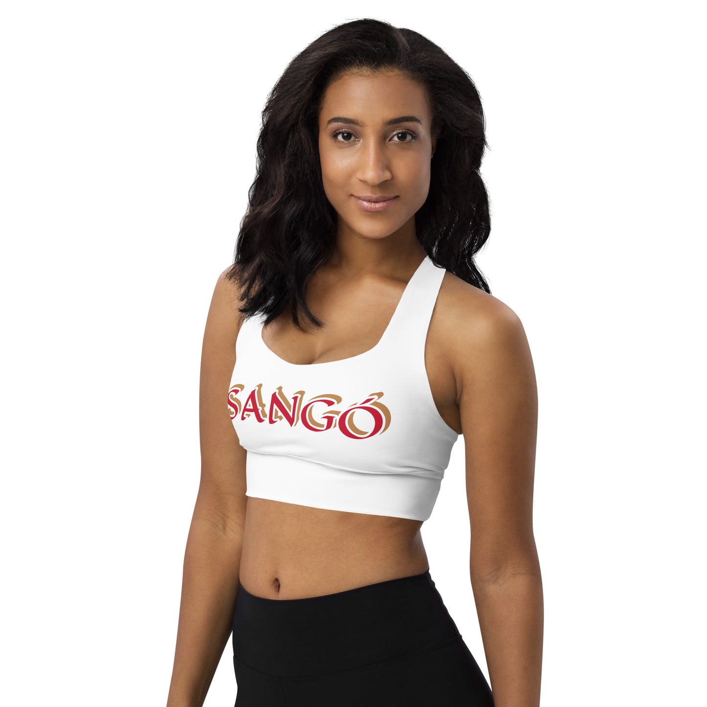 Sango White Longline sports bra