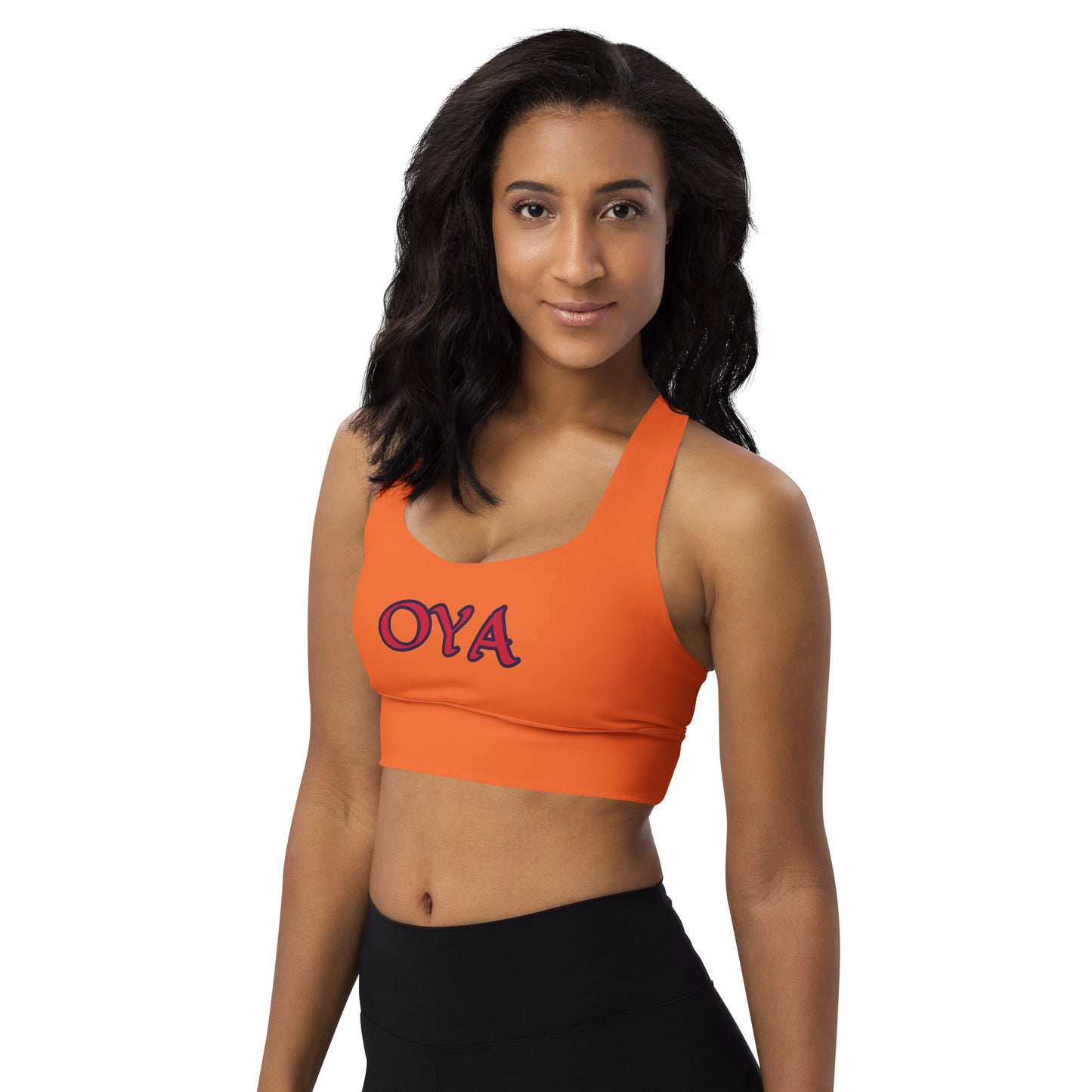 Oya Iyansan  orange Longline sports bra