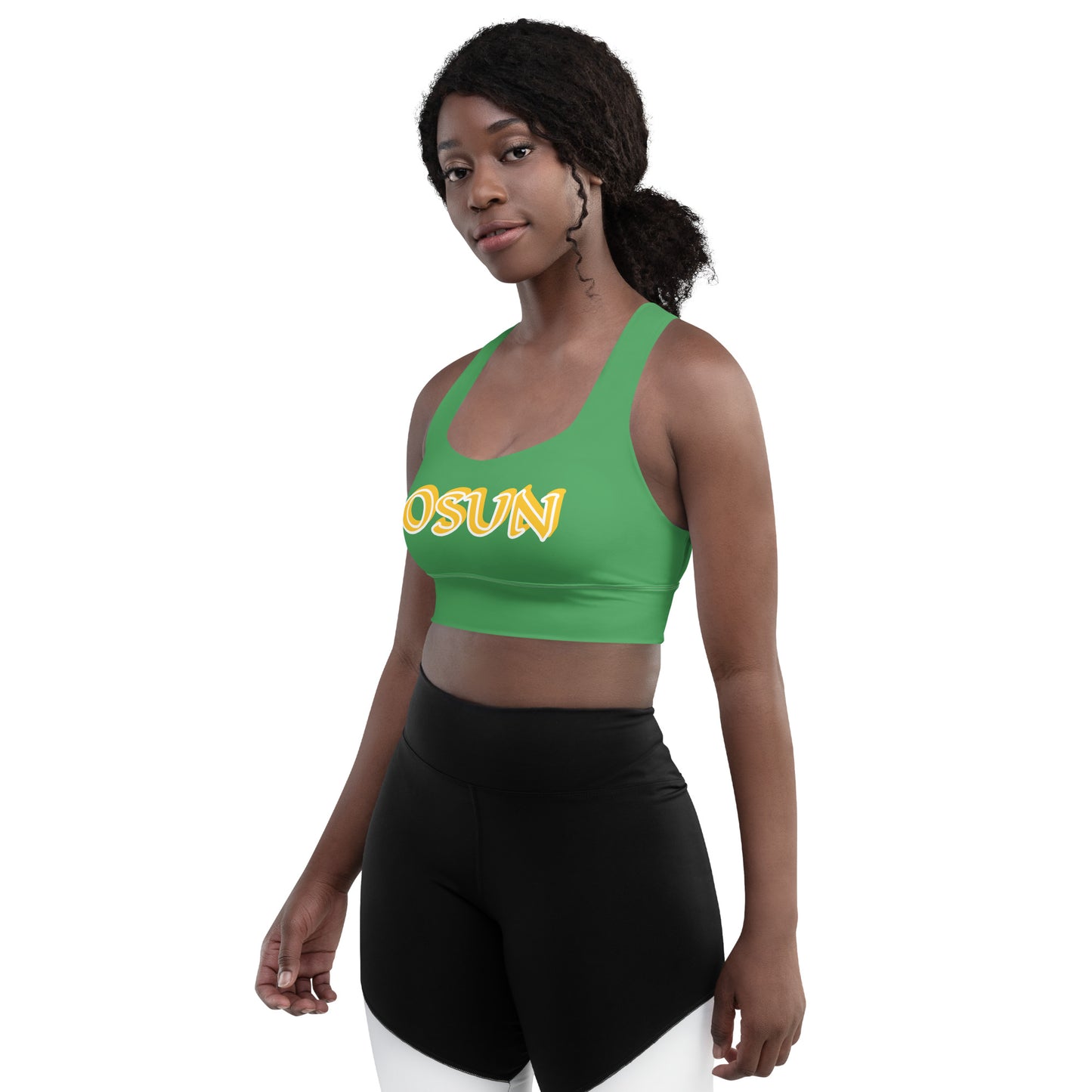 Osun Isese Green Longline sports bra