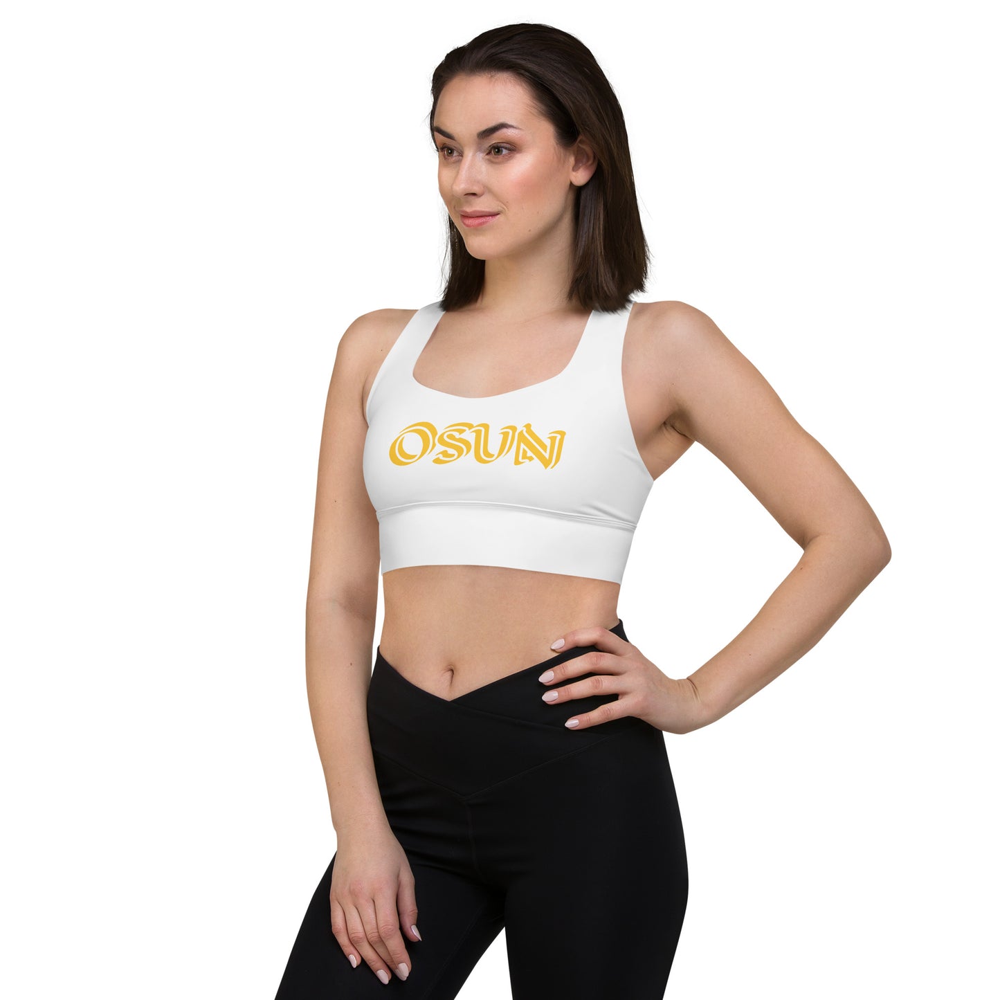 Osun Isese White Longline sports bra