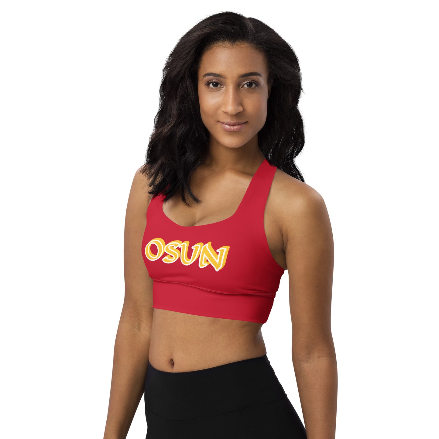 Osun Isese Red Longline sports bra