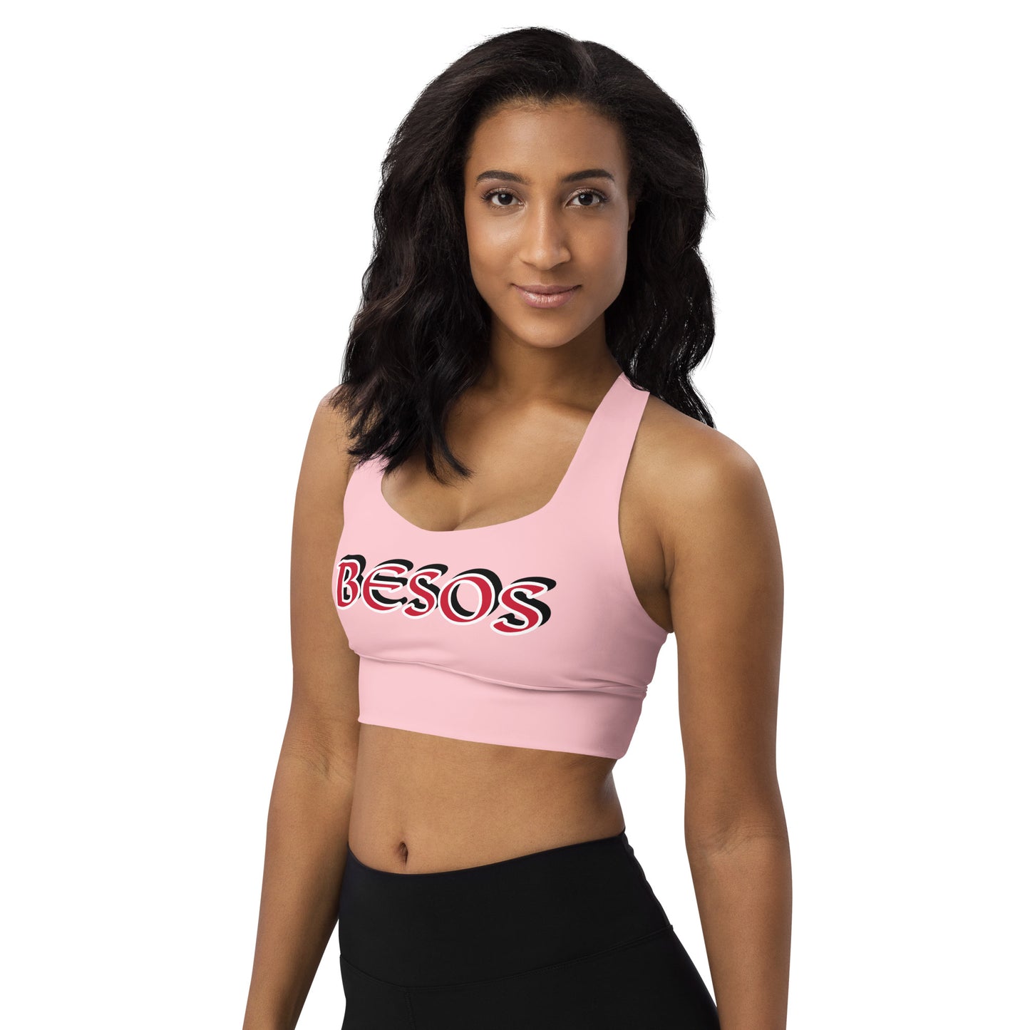 Besos Pink Longline sports bra