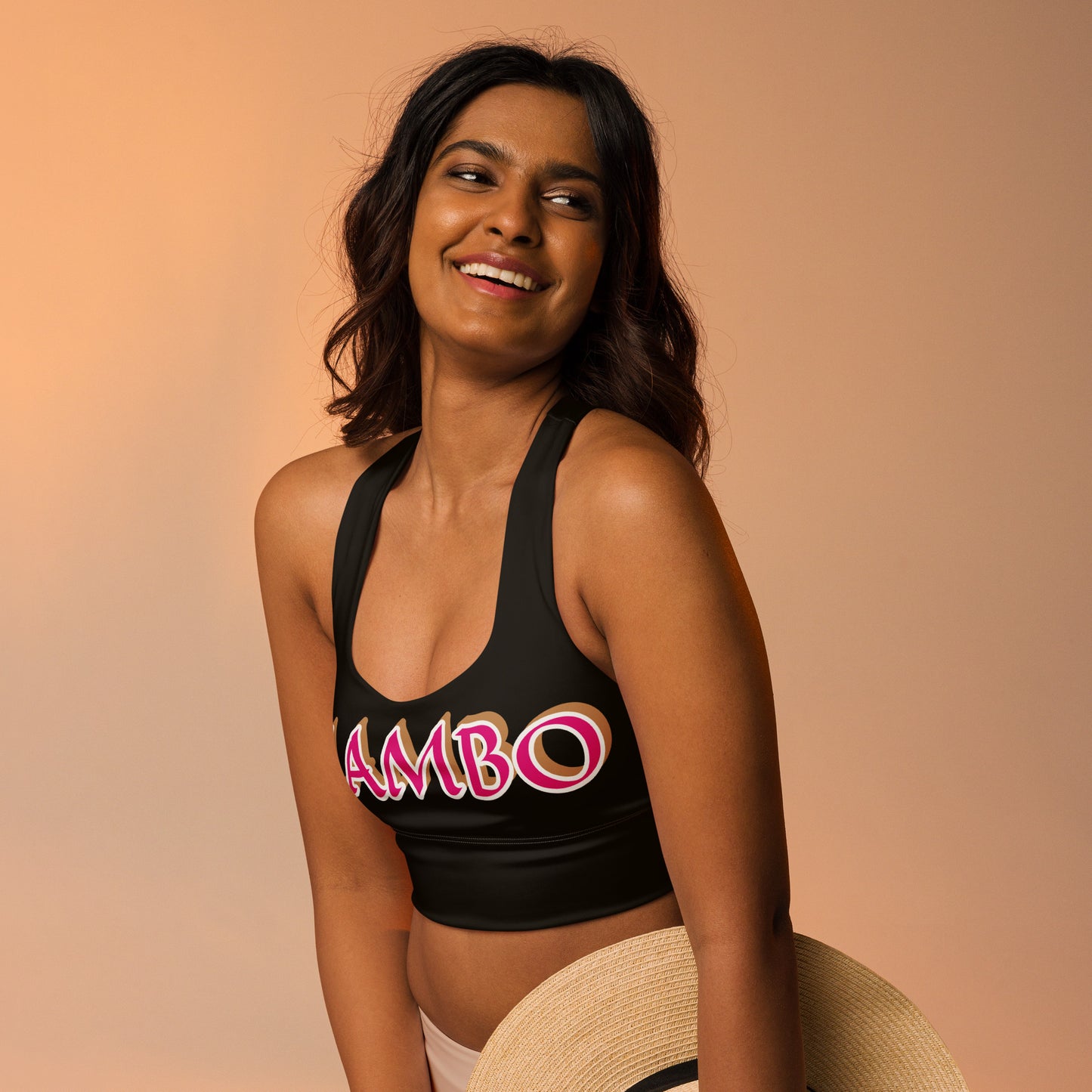 Mambo 3 Black Longline sports bra