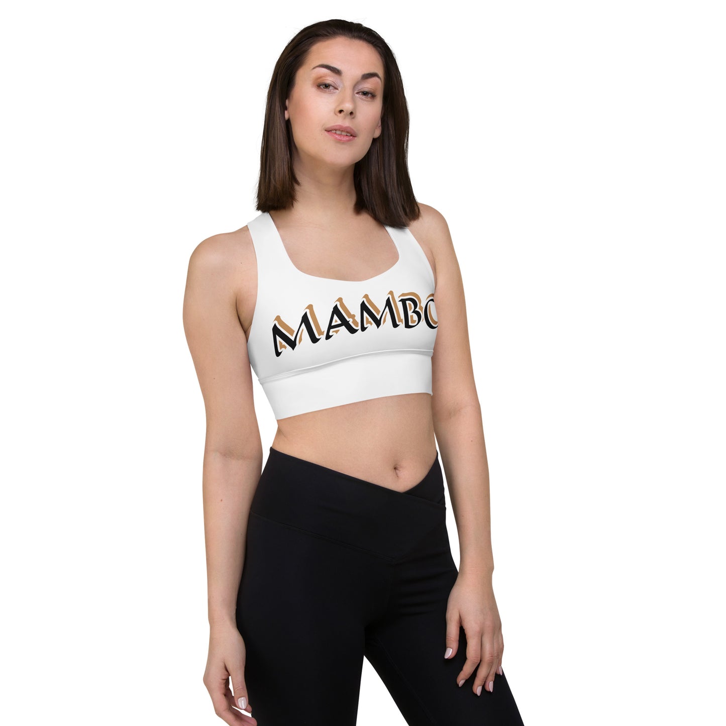 Mambo Black/Gold Longline sports bra