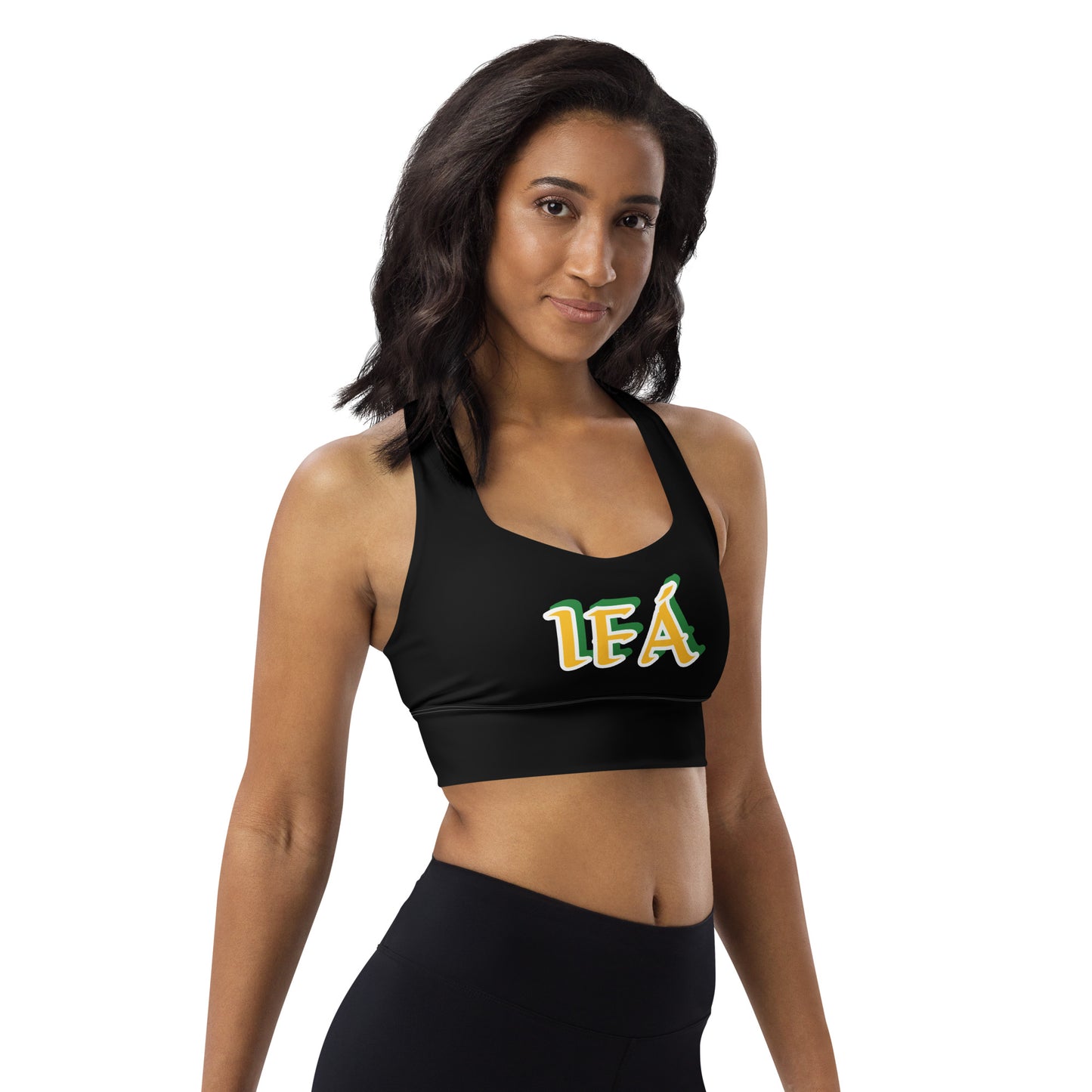 IFÁ Lucumi  Reverse Black Longline sports bra