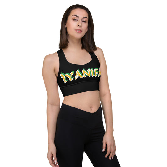 Iyanifa Lucumi Reverse Black Longline sports bra