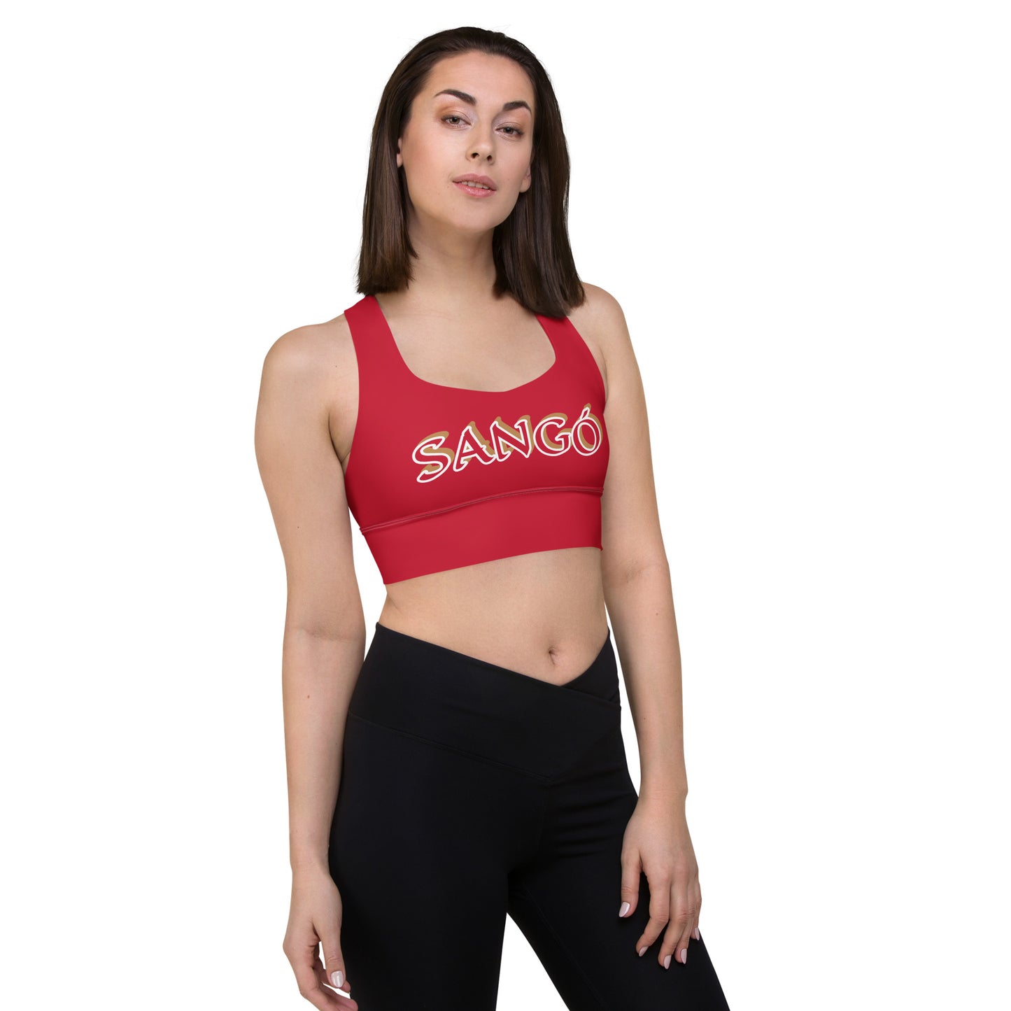 Sango Red/White Longline sports bra