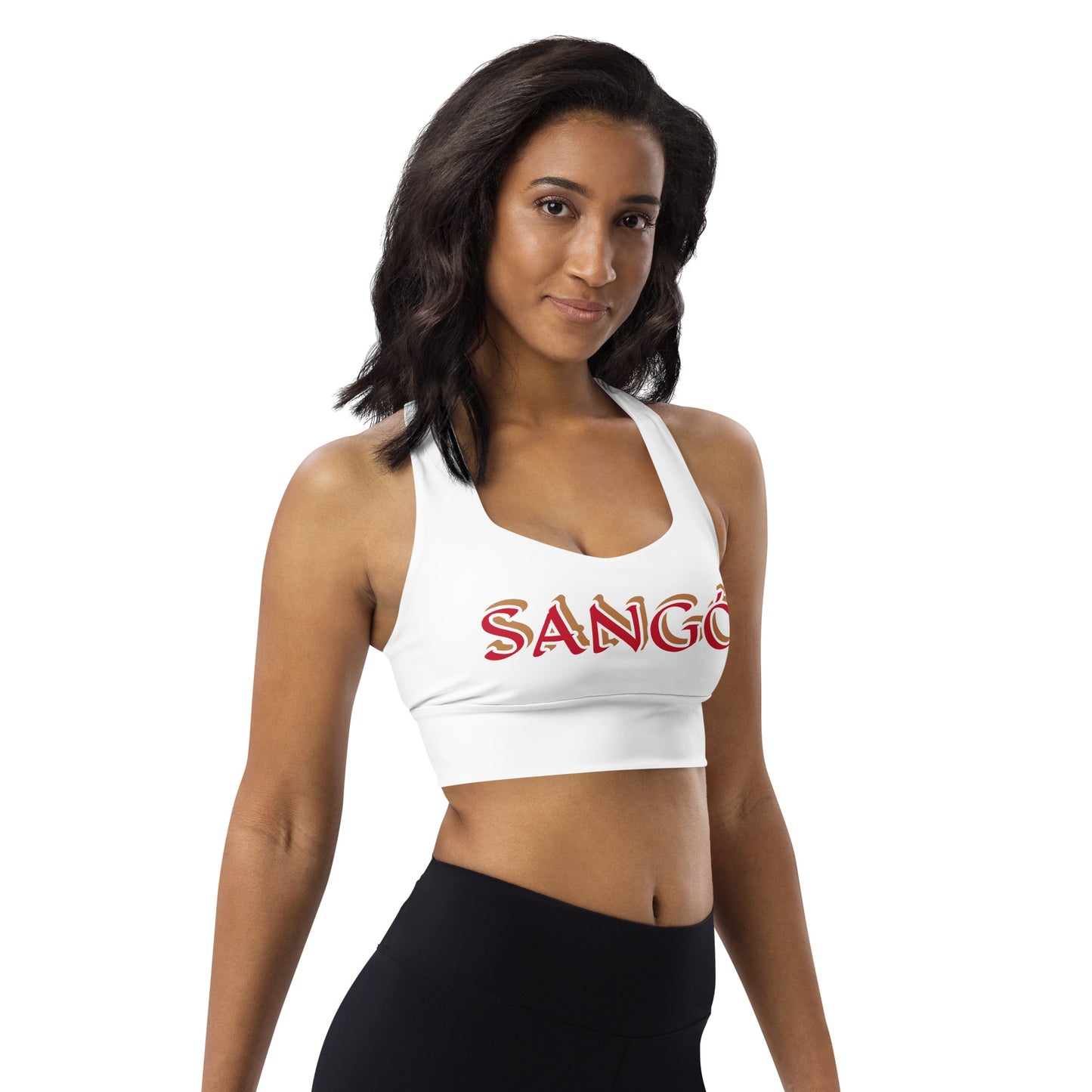 Sango White Longline sports bra