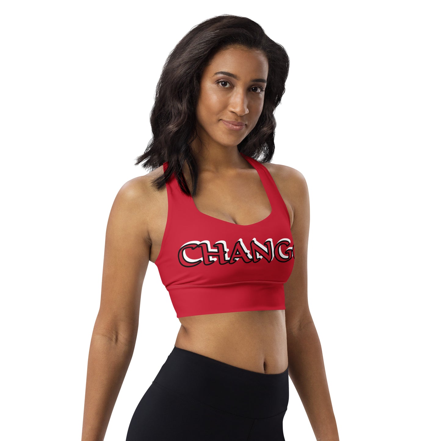 Chango Red/Black Longline sports bra