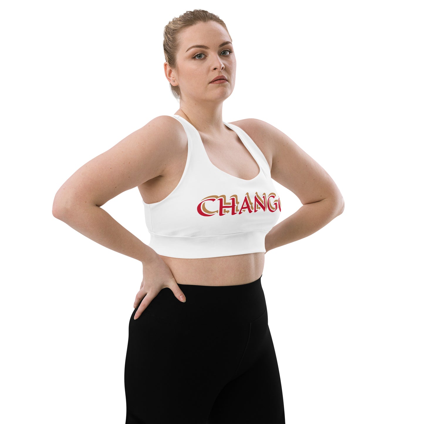 Chango White Longline sports bra