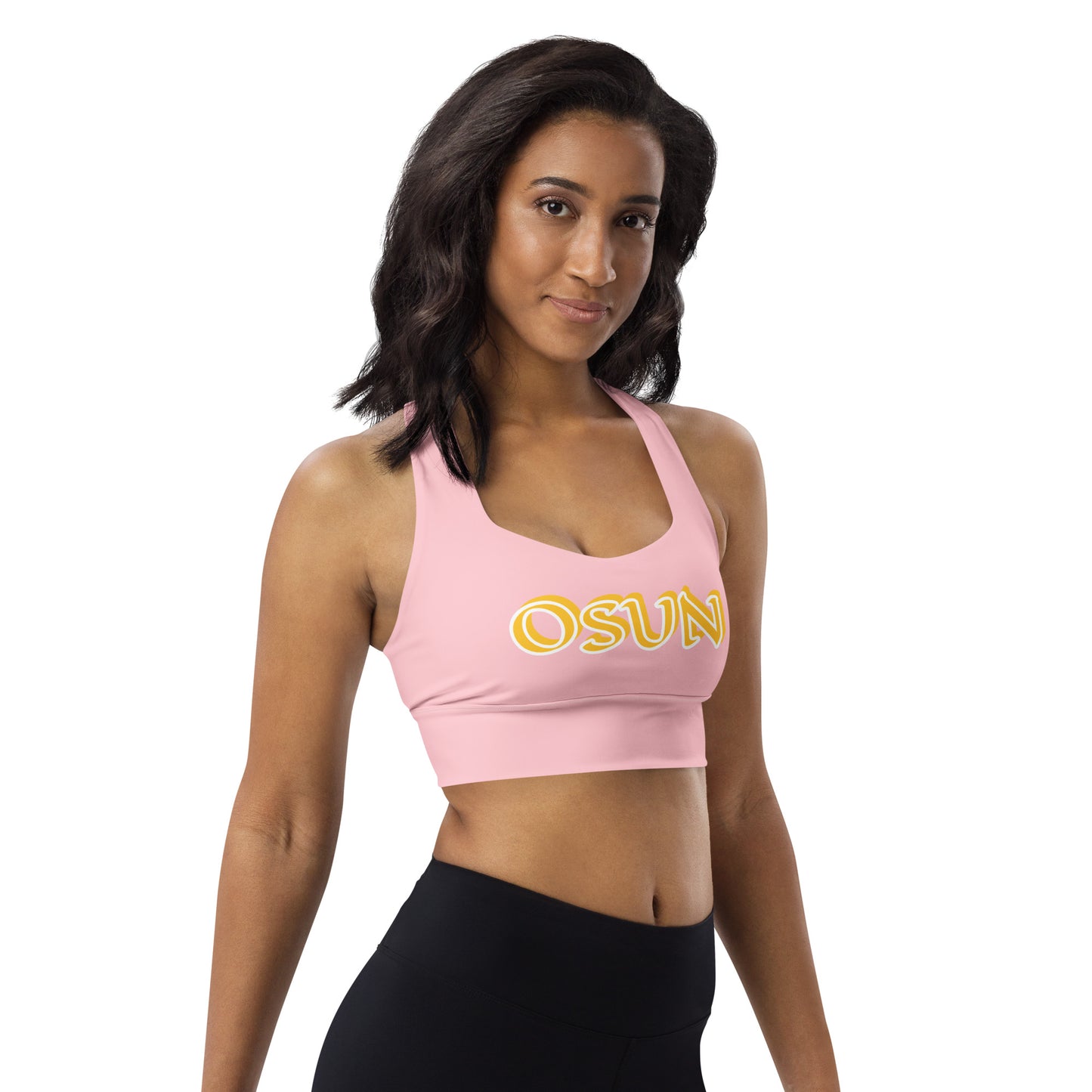 Osun Isese  Pink Longline sports bra