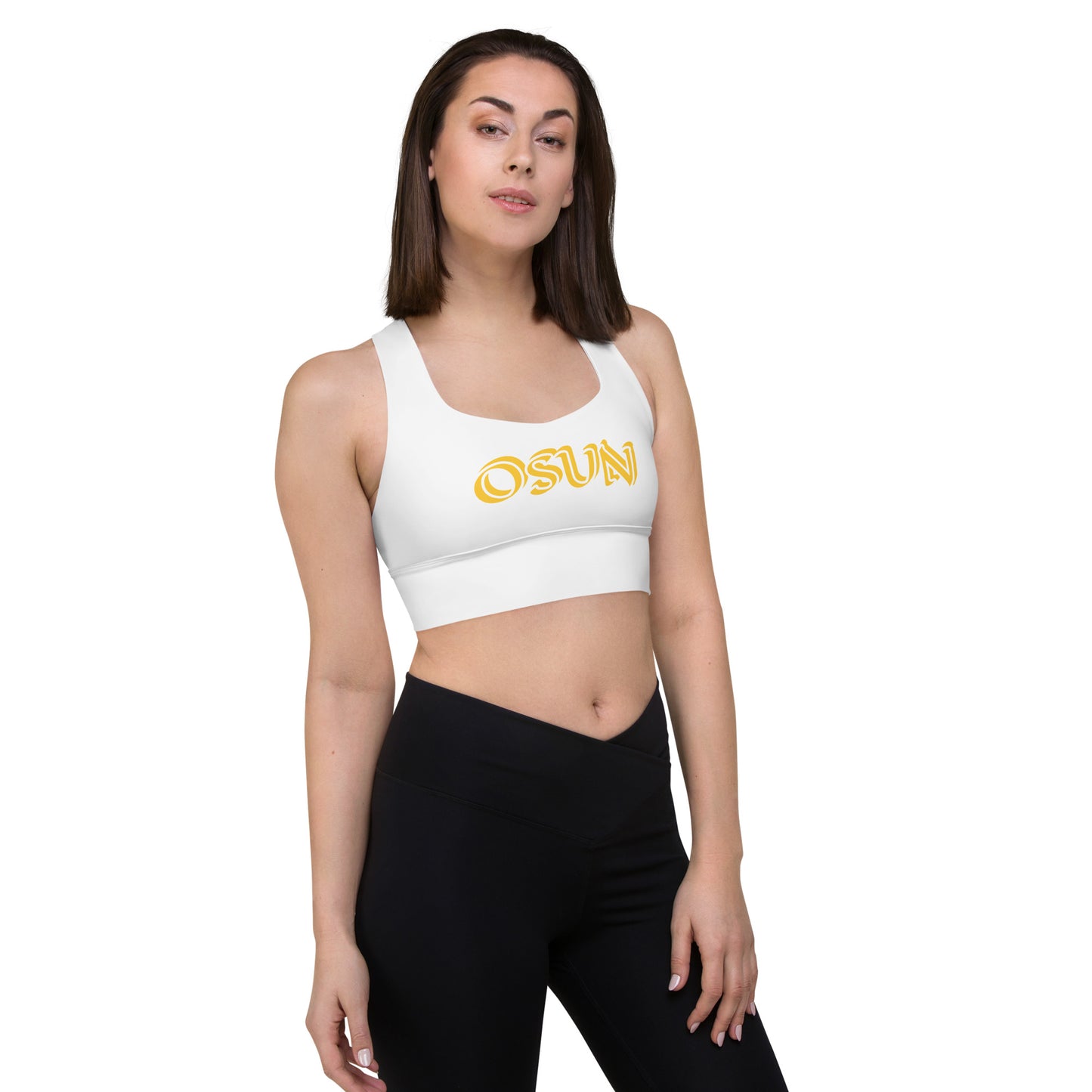 Osun Isese White Longline sports bra