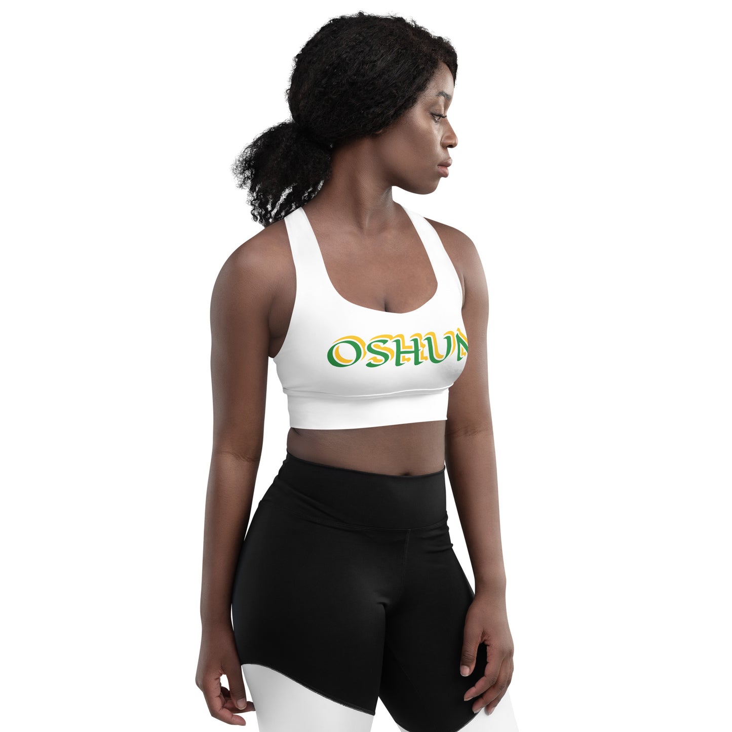 Oshun Lucumi White Longline sports bra