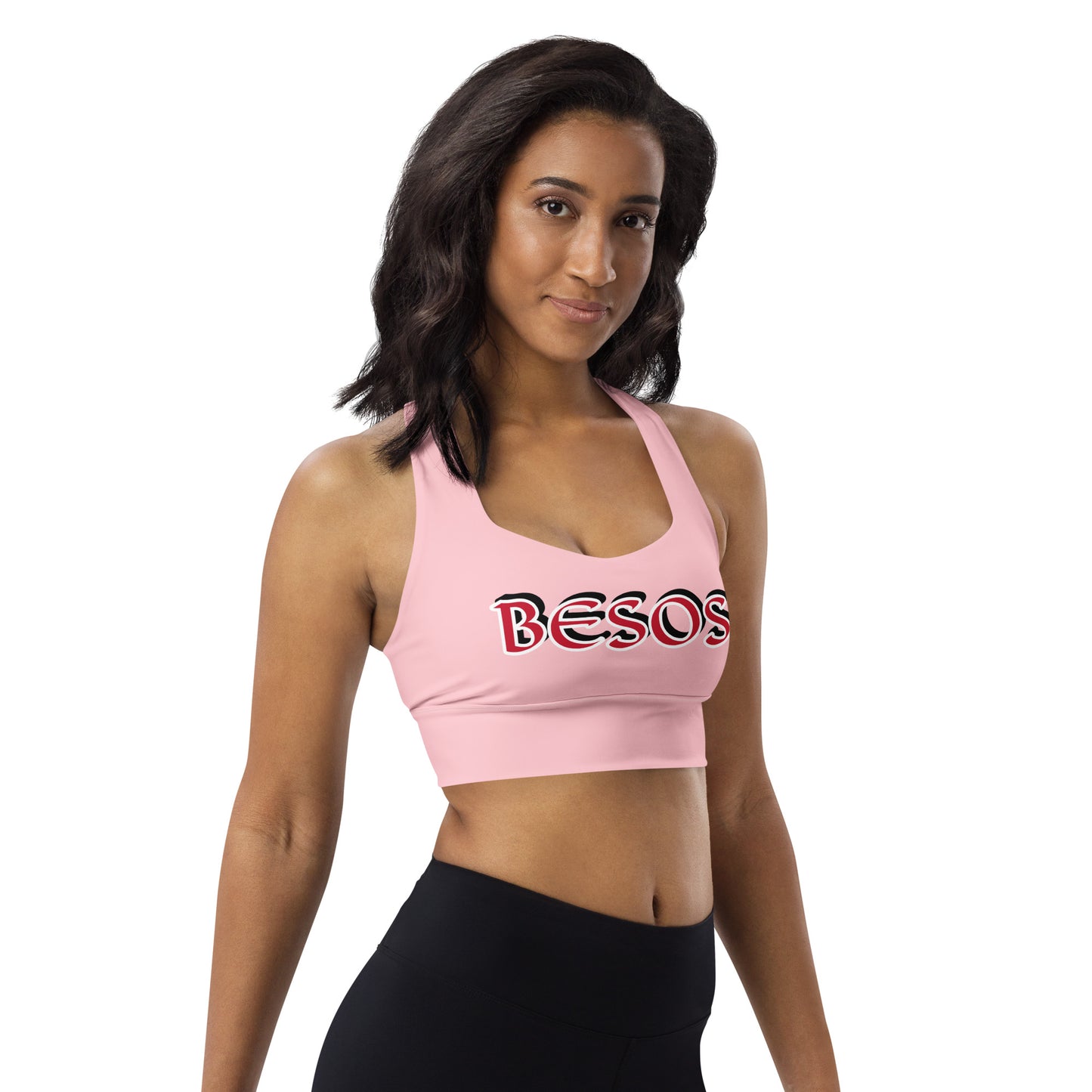 Besos Pink Longline sports bra