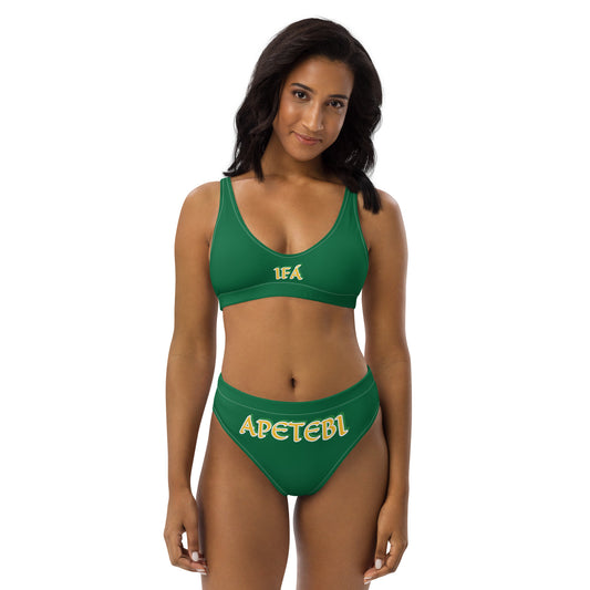 IFÁ Apetebi Lucumi Reverse high-waisted bikini Green