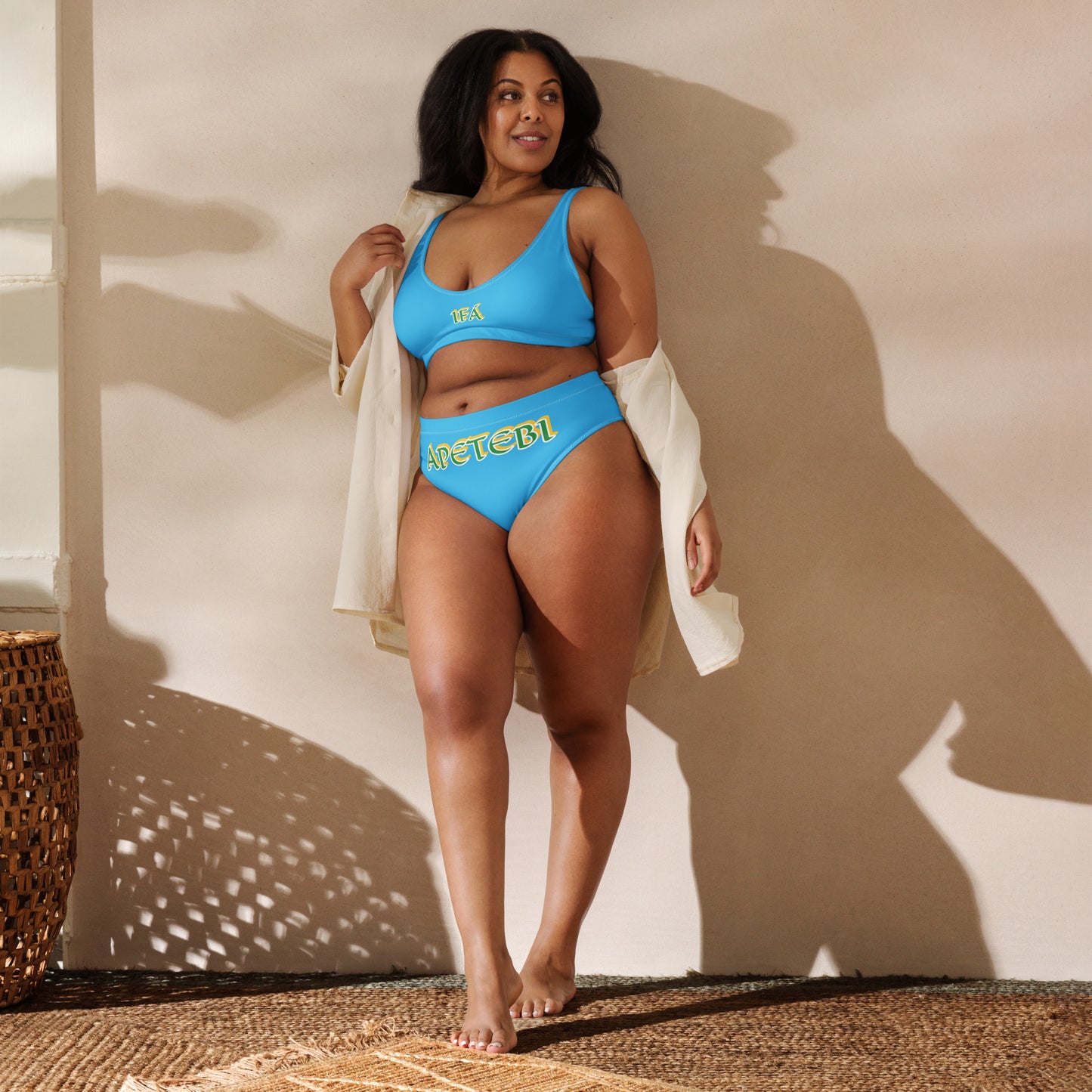 IFÁ Apetebi Lucumi high-waisted bikini Marine