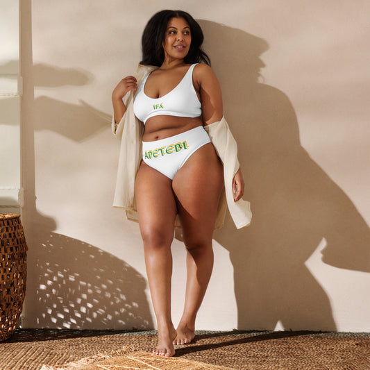 IFÁ Apetebi Lucumi high-waisted bikini White