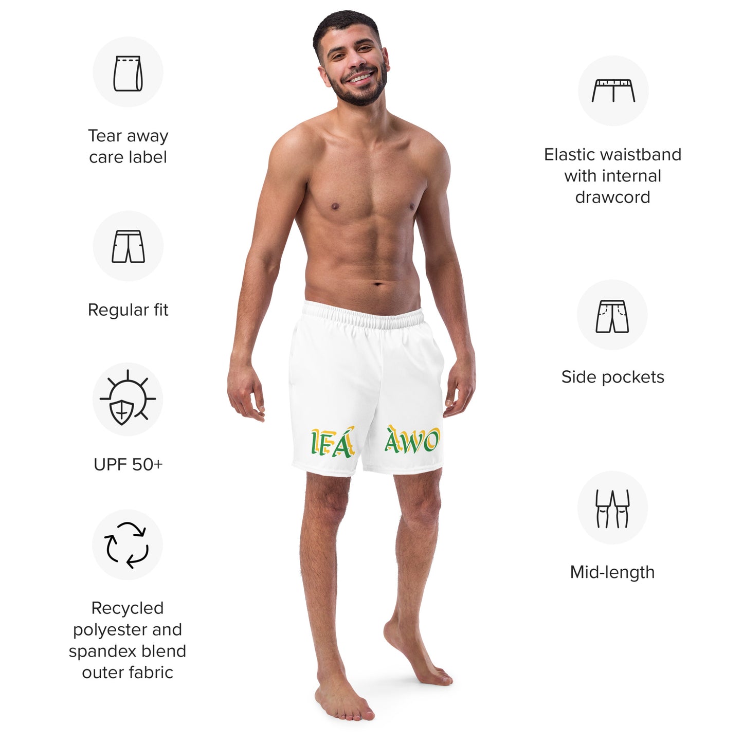 Men’s IFÁ Awo Script Lucumi Swim Trunks