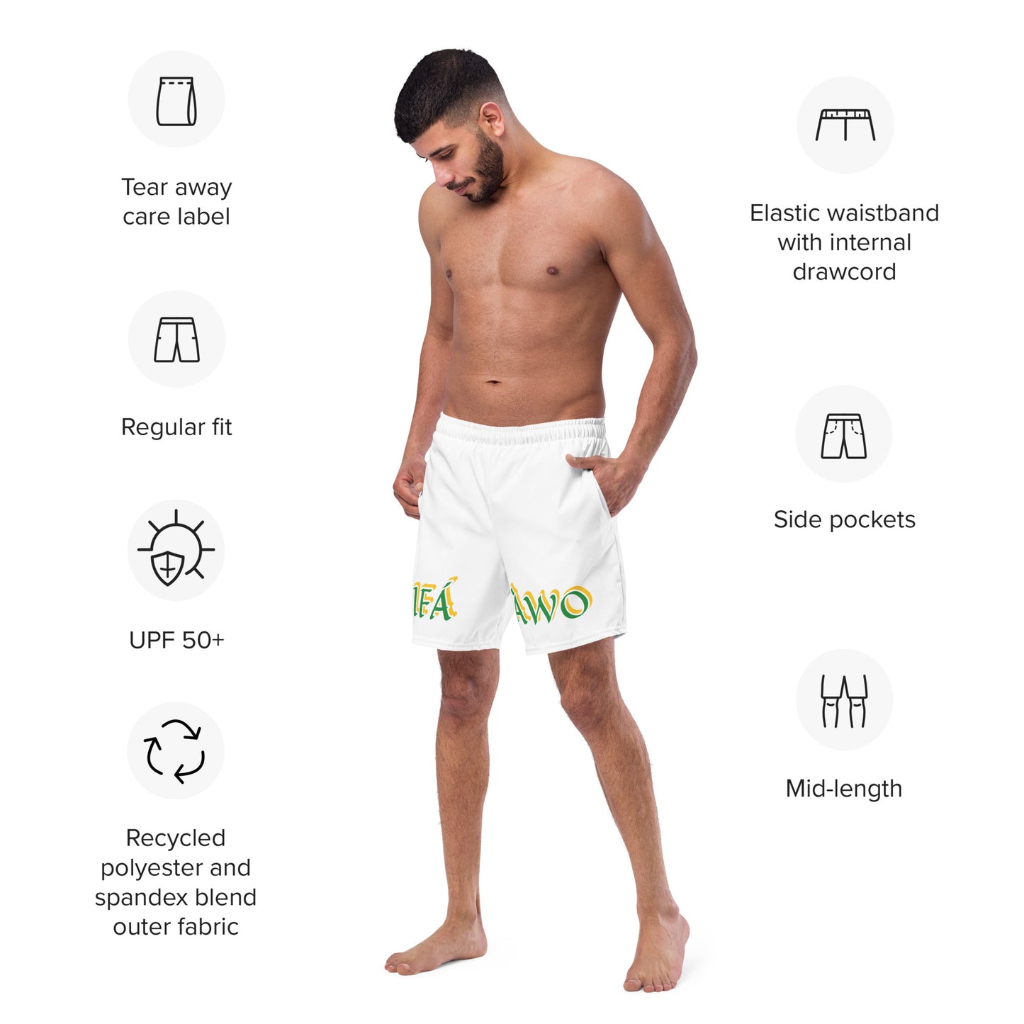 Men’s IFÁ Awo Script Lucumi Swim Trunks