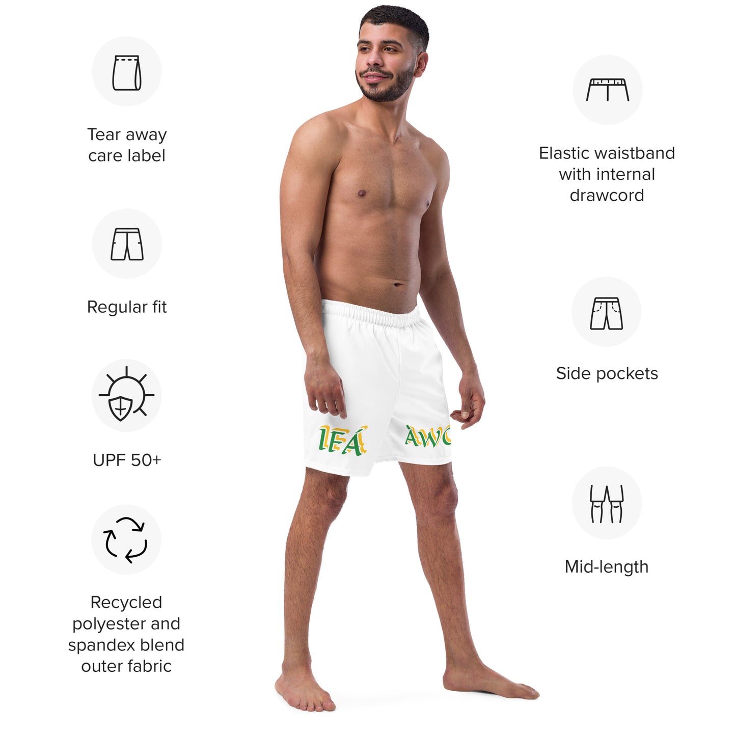Men’s IFÁ Awo Script Lucumi Swim Trunks