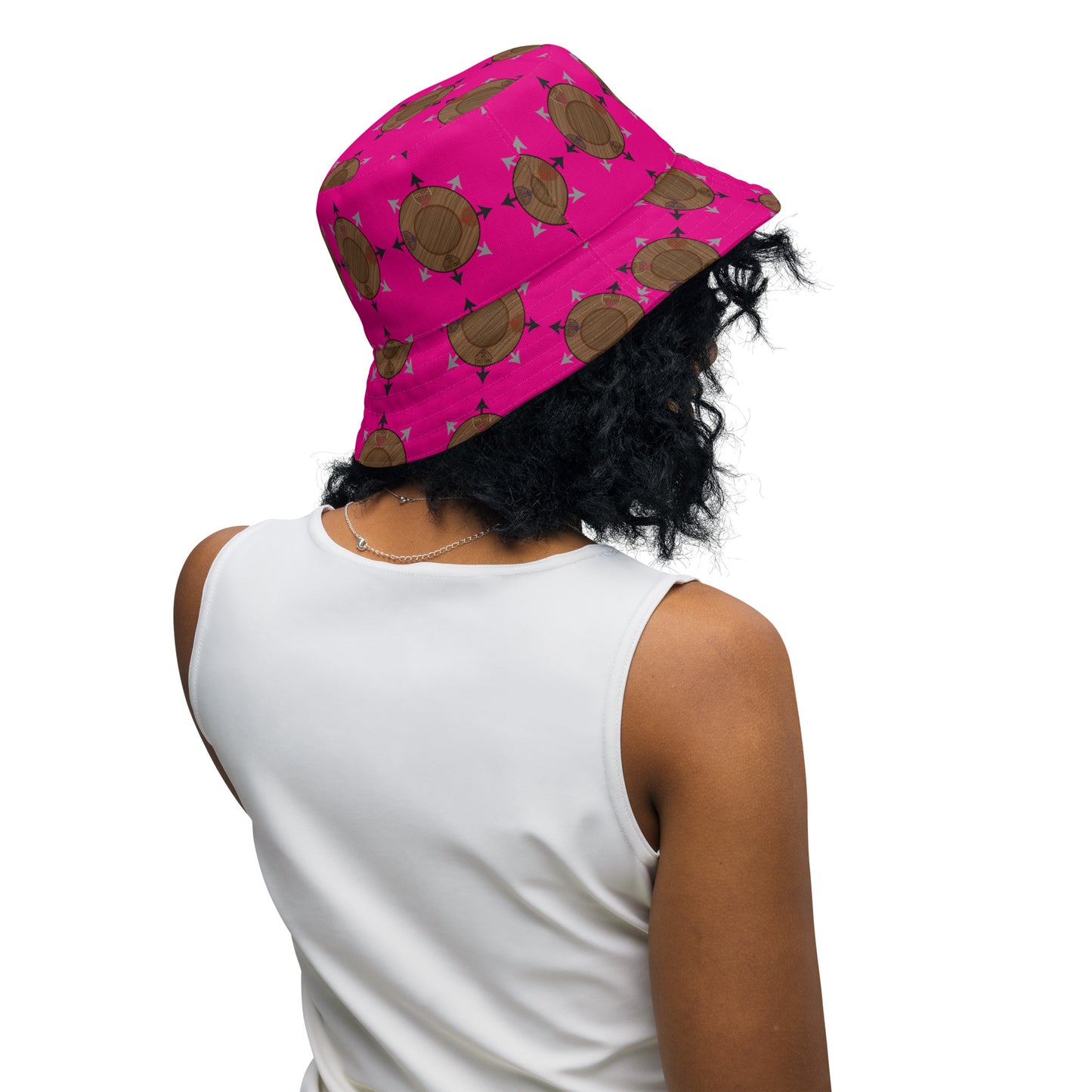 Egbe IRÉ ÀWO Faces Logo Violet Reversible bucket hat