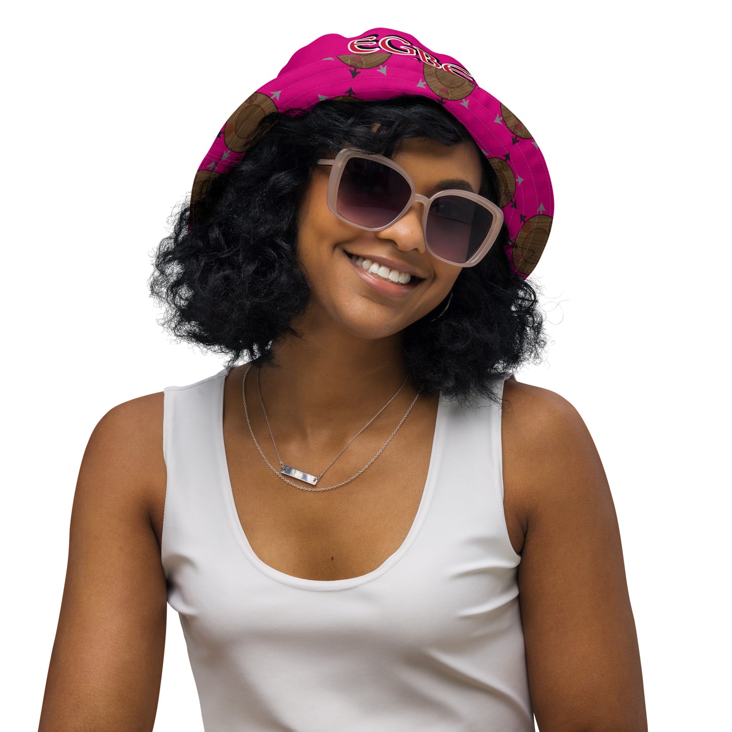 Egbe IRÉ ÀWO Faces Logo Violet Reversible bucket hat