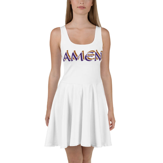 Amen Purple/Gold Skater Dress