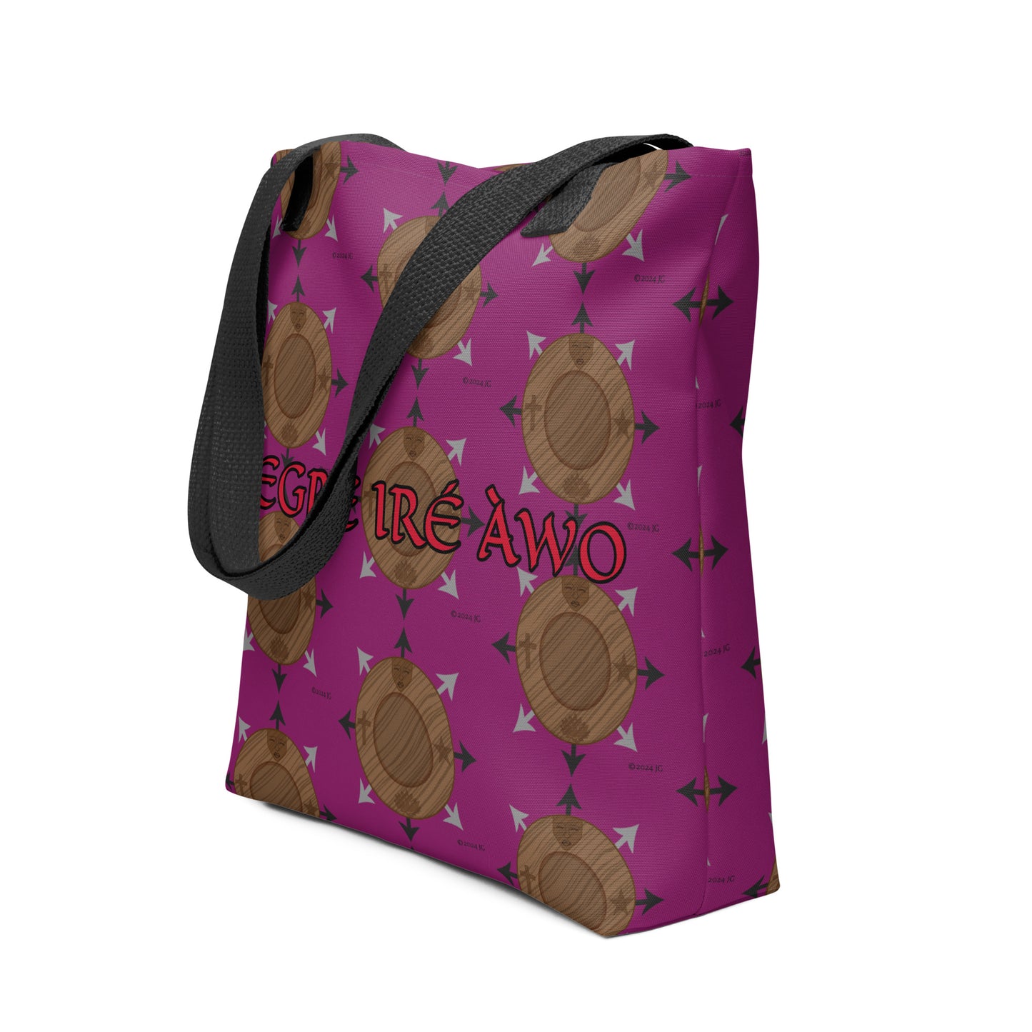 Egbe Ire Awo Eggplant Logo Tote bag