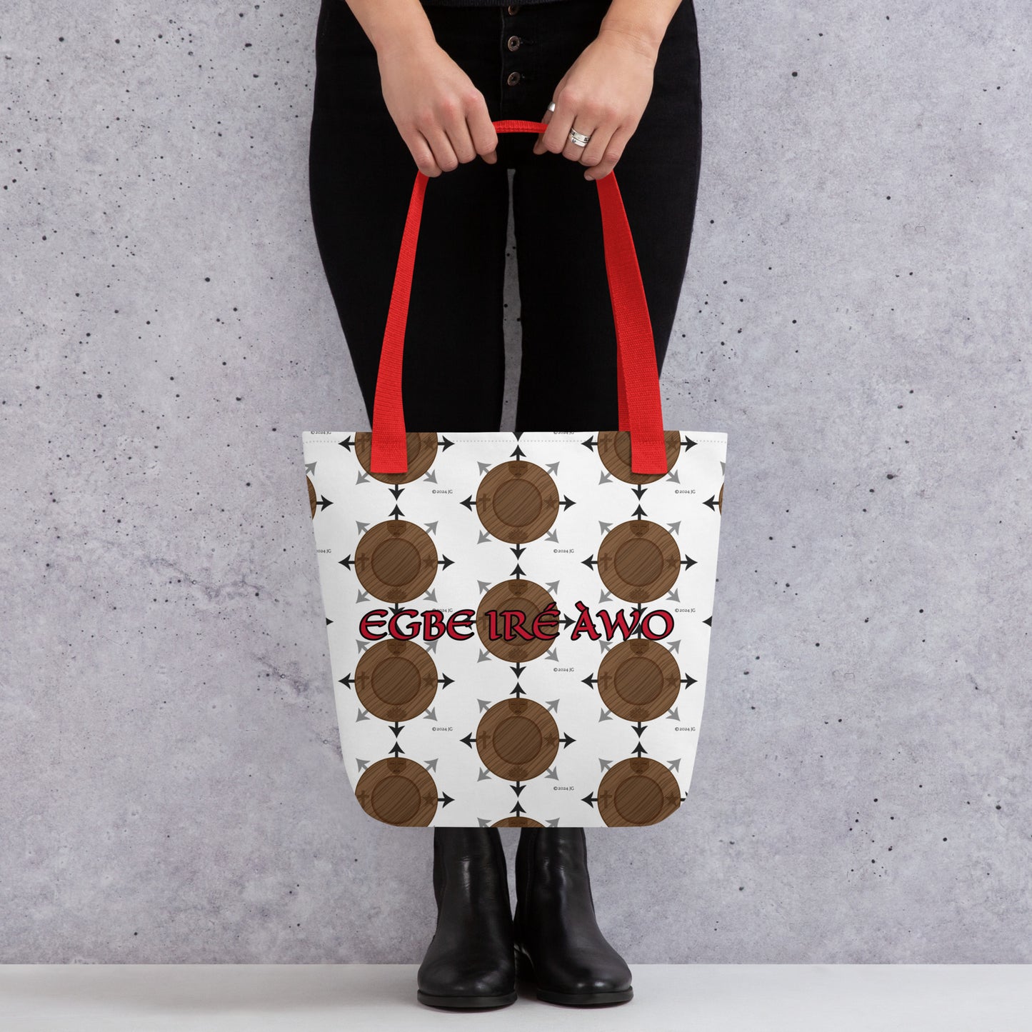 Egbe Ire Awo White Logo Tote bag