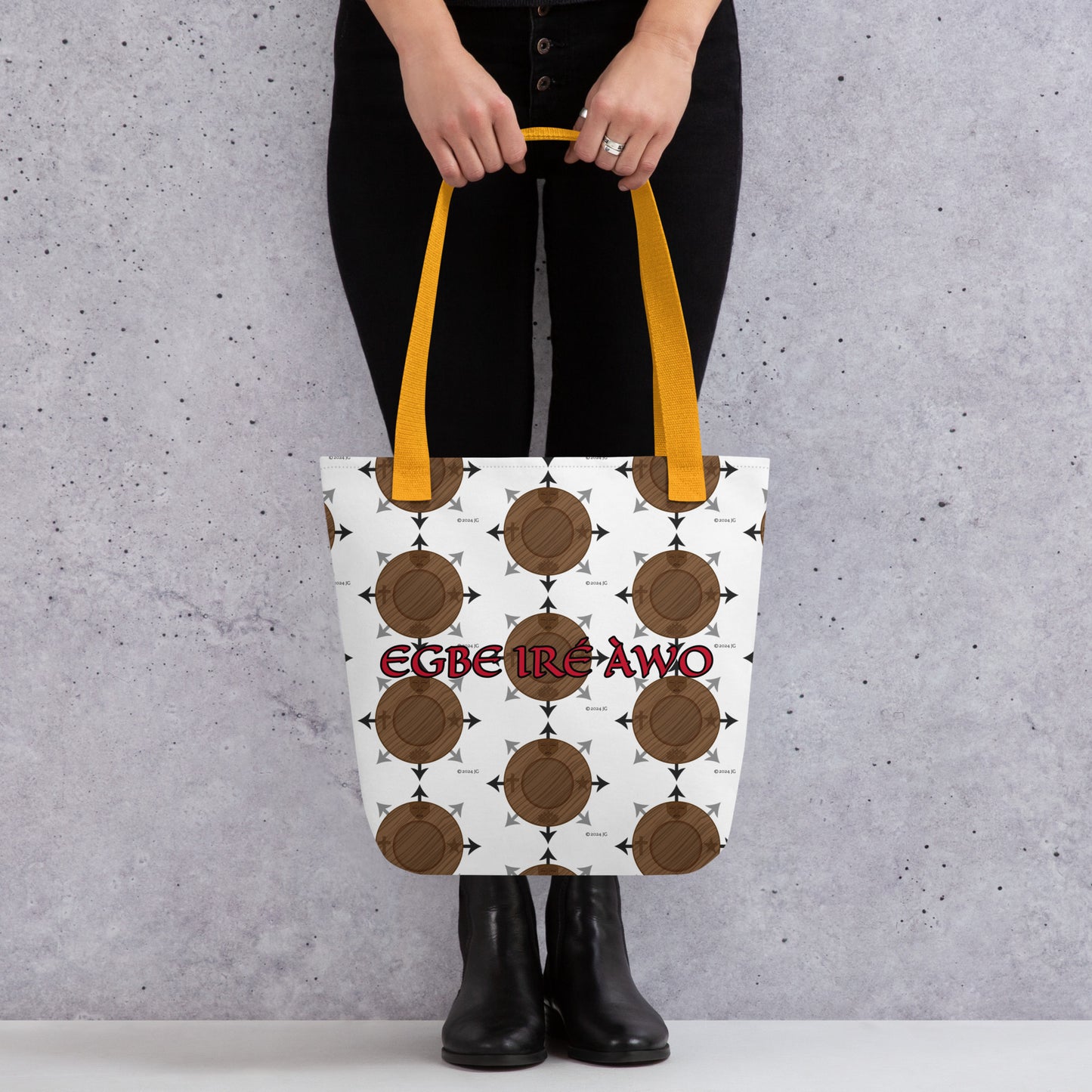 Egbe Ire Awo White Logo Tote bag