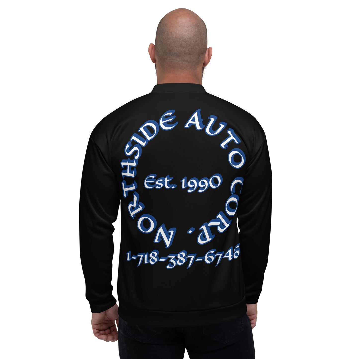 Northside Auto Black/White Unisex Bomber Jacket