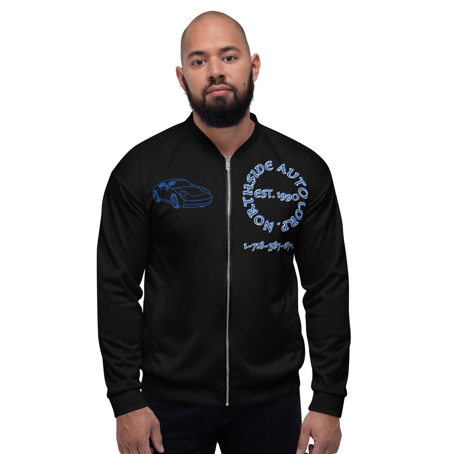 Northside Auto Black/Blue Unisex Bomber Jacket